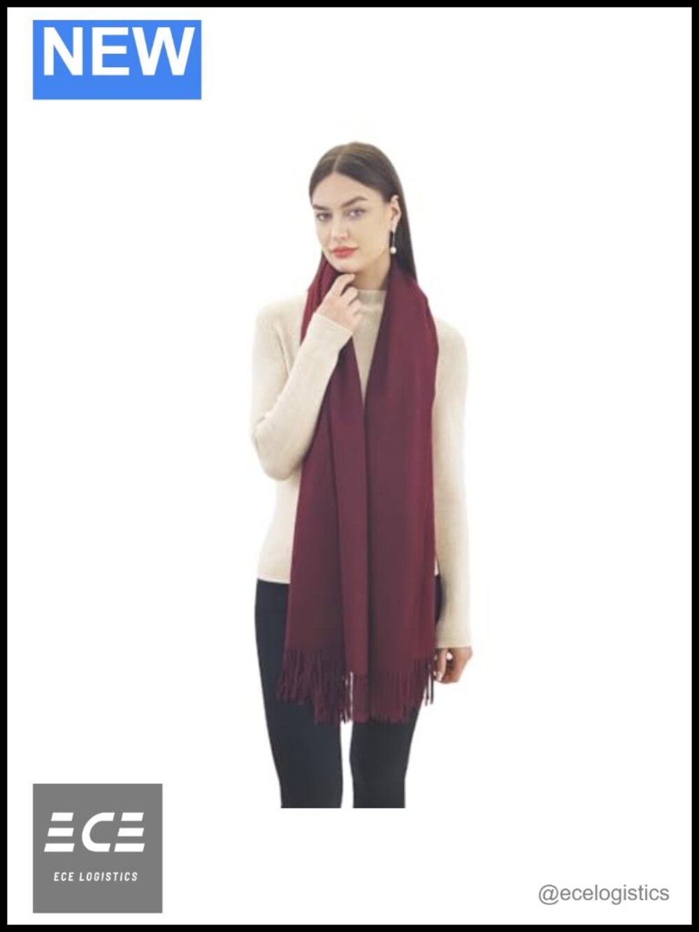 100% Cashmere Shawl Wrap Extra Large Winter Scarf Tassel Poncho